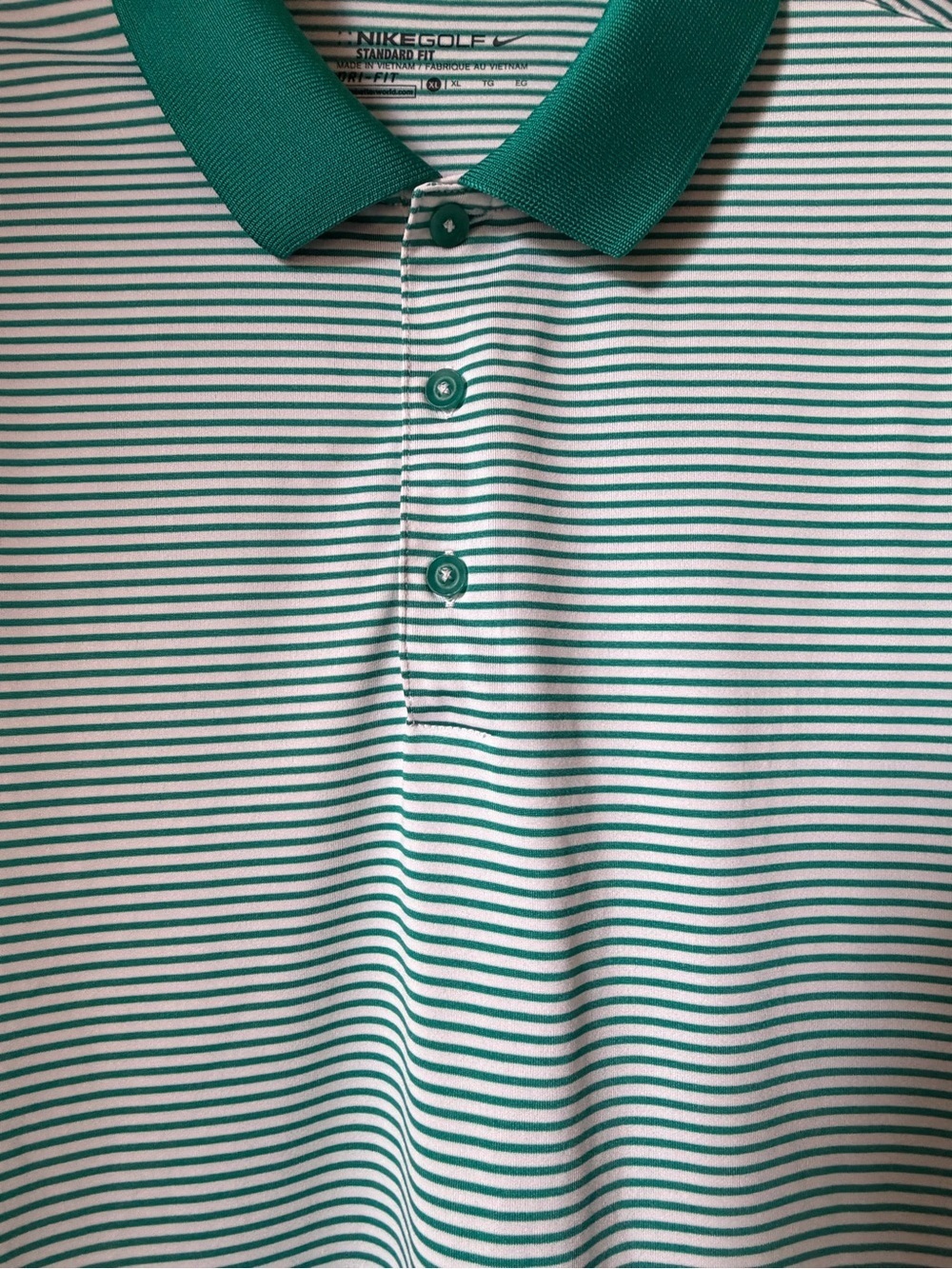 Nike Golf Polo Shirt Mens XL Dri Fit Swoosh Standard Fit Stretch Green - Picture 4 of 11